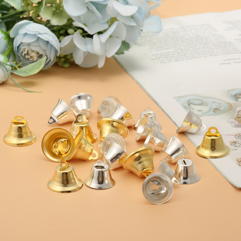 Supply 6-26mm gold and silver opening horn bell Christmas decoration small Bell wind chime DIY accessories wholesale