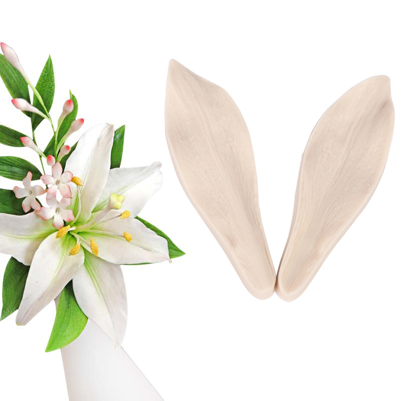 Silicone Mold Lily Flower Petal Leaf Fold Sugar Mold Texture Printing Cake Mold DIY pastry baking