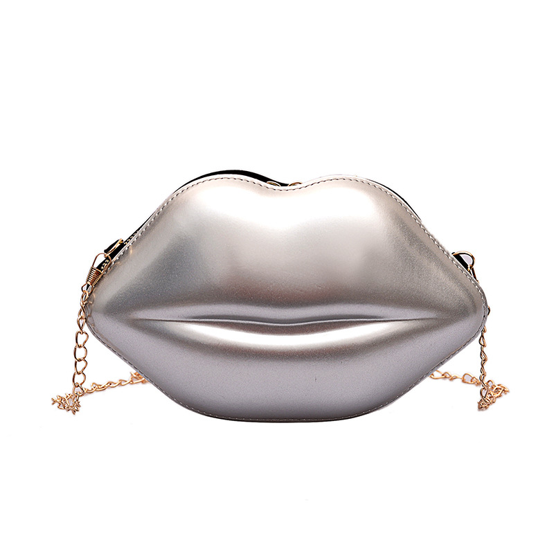 2022 New Fashion Korean chic Chain Lips Small Bag Instagram Style Super Bag Women's All-match Mini Shoulder Crossbody Bag