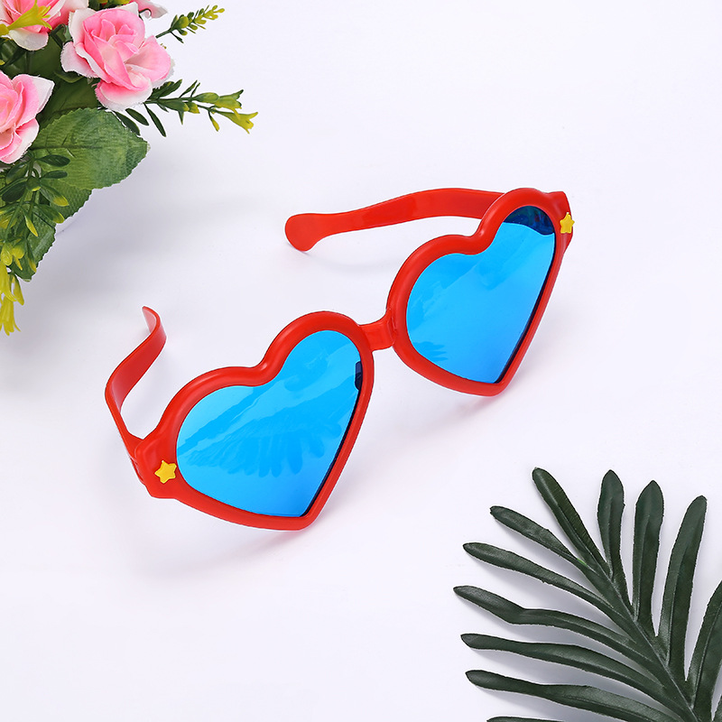 Color peach heart big glasses festival dance parrty performance color big glasses fans glasses factory wholesale