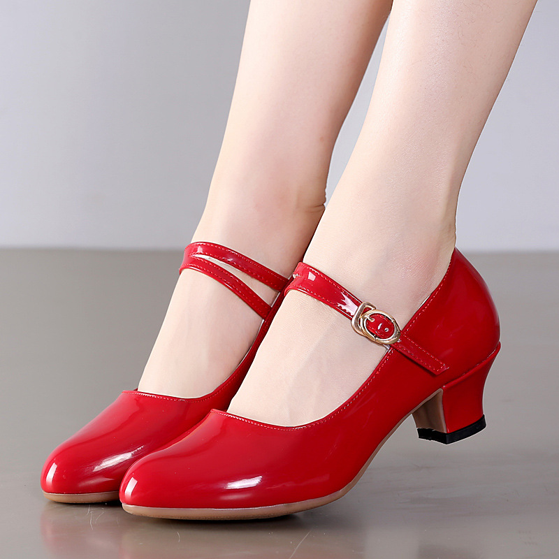 New Style Dance Shoes Women's Latin Dance Shoes Women's Adult Square Dance Shoes Soft Bottom Low Heel Modern Dance Shoes Single-layer Shoes