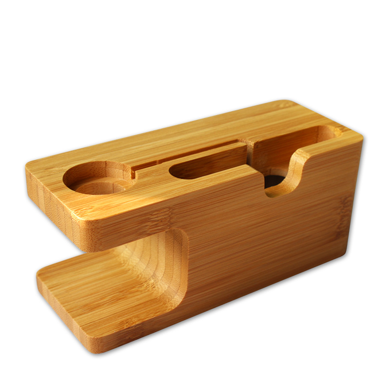 Suitable for bamboo stand mobile phone watch two-in-one charging base Apple watch mobile phone bamboo stand super practical