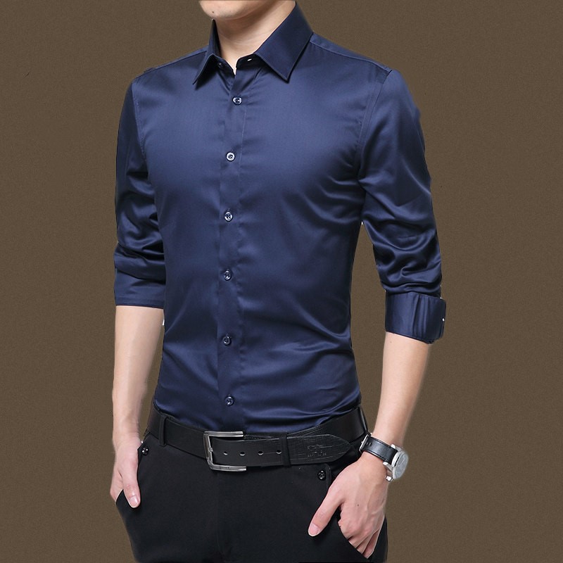 New Autumn Men's Long Sleeve Shirt Formal Dress Professional Wholesale Shirt Long Sleeve Men's White Slim Fit Men's Shirt