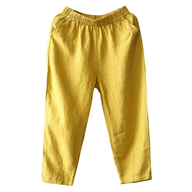 Women's pants plus size spring and summer pants loose Harlan casual pants cotton linen radish pants a generation of hair