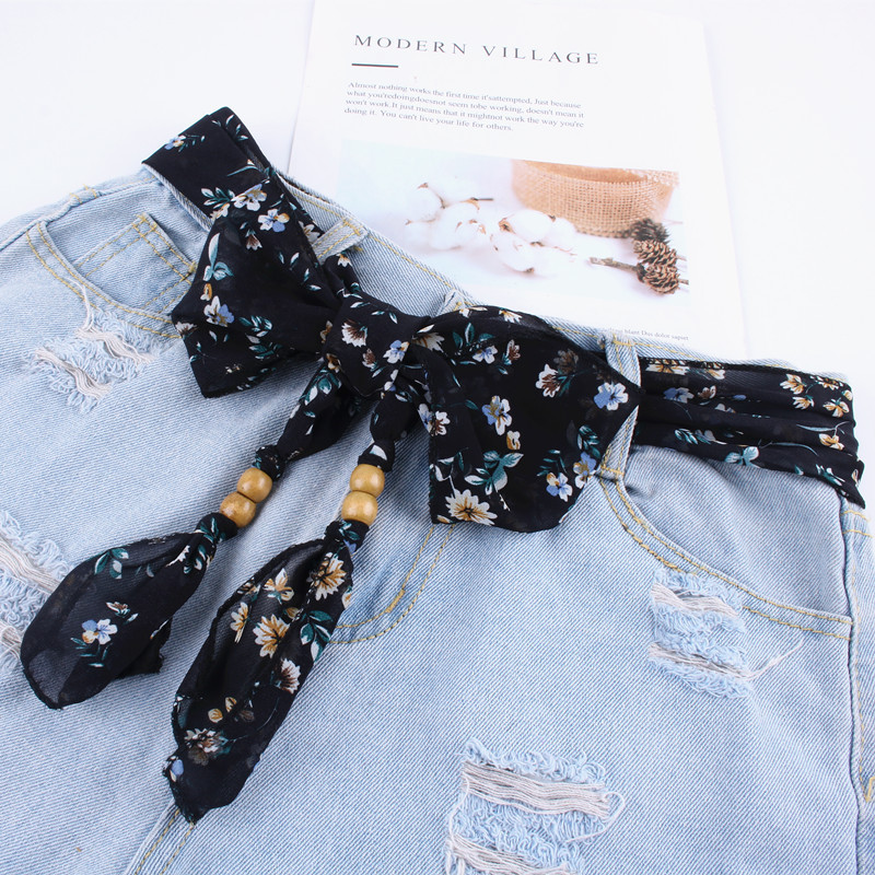 Fashion Knot Cloth Belt Chiffon Ribbon Belt Belt Thin Narrow Long Ribbon Decorative Dress Jeans Lace-Up