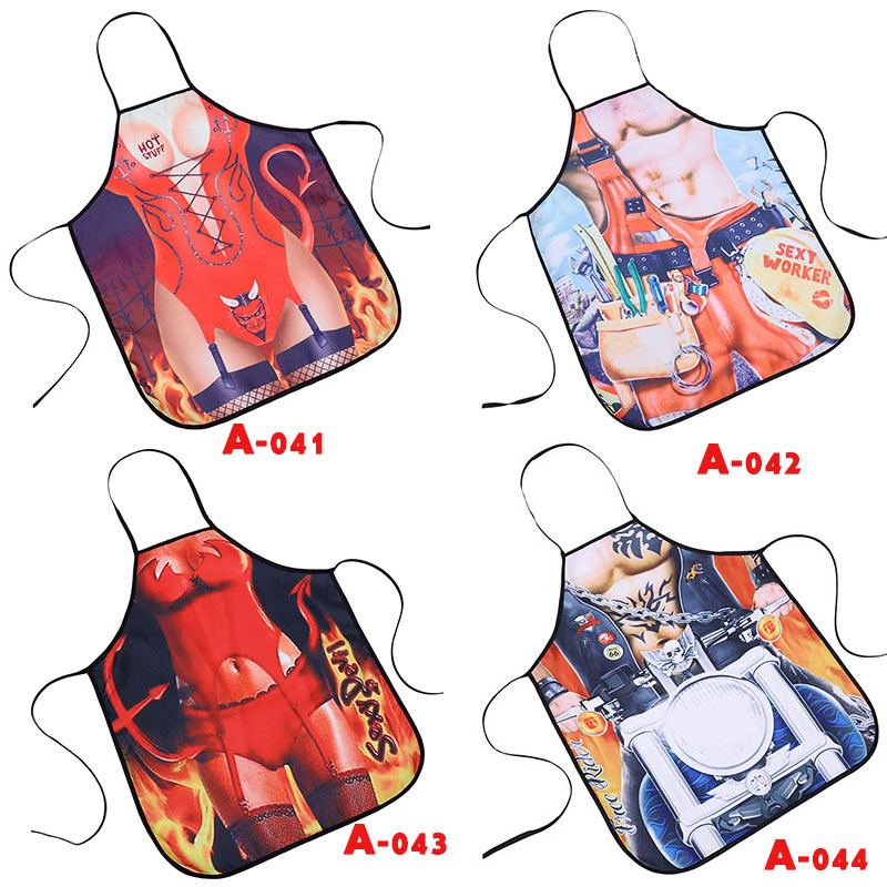 Personality funny apron big chest jeans beauty apron foreign trade spot factory direct sales