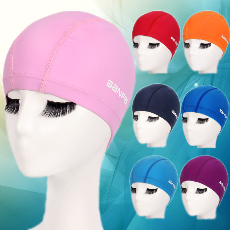 Solid Color Cloth Swimming Cap Unisex Adult Swimming Cap Comfortable Head-free Swimming Pool Cloth Swimming Cap High-end Cloth Cap