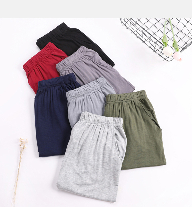 Large Size Summer Men's Modal Thin Home Pajama Pants Sports Casual Men's Short Pajama Pants Fat Bamboo Fiber Pants_voghion.com