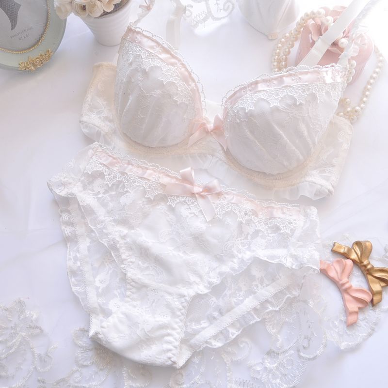 Set di biancheria intima sexy con reggiseno e reggiseno a coppa sottile ricamato solubile in acqua in stile giapponese a lungo termine, taglia grande_voghion.com