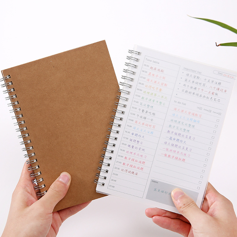 A may plan coil book Daily plan this timetable this work efficiency manual notes hand book