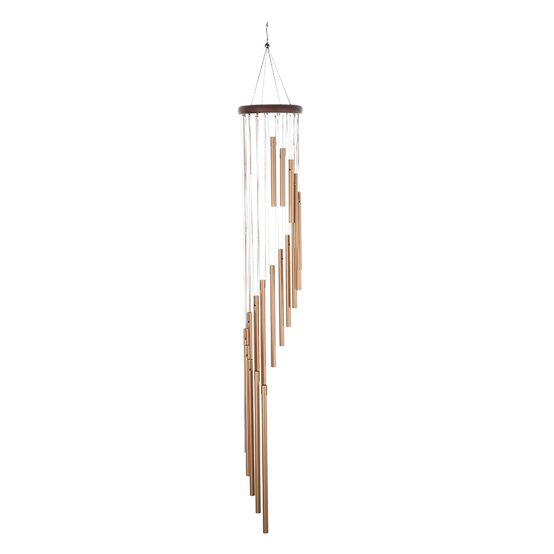 New European and American classic rotating multi-tube metal pine aluminum tube wind chime creative home ornaments 35 inch 18 tube