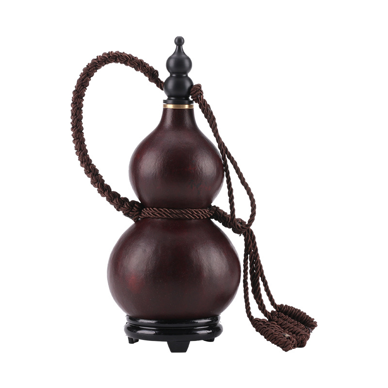 Open natural anti-seepage real wine gourd wine jug water wine beeswax large ornaments antique crafts pendant