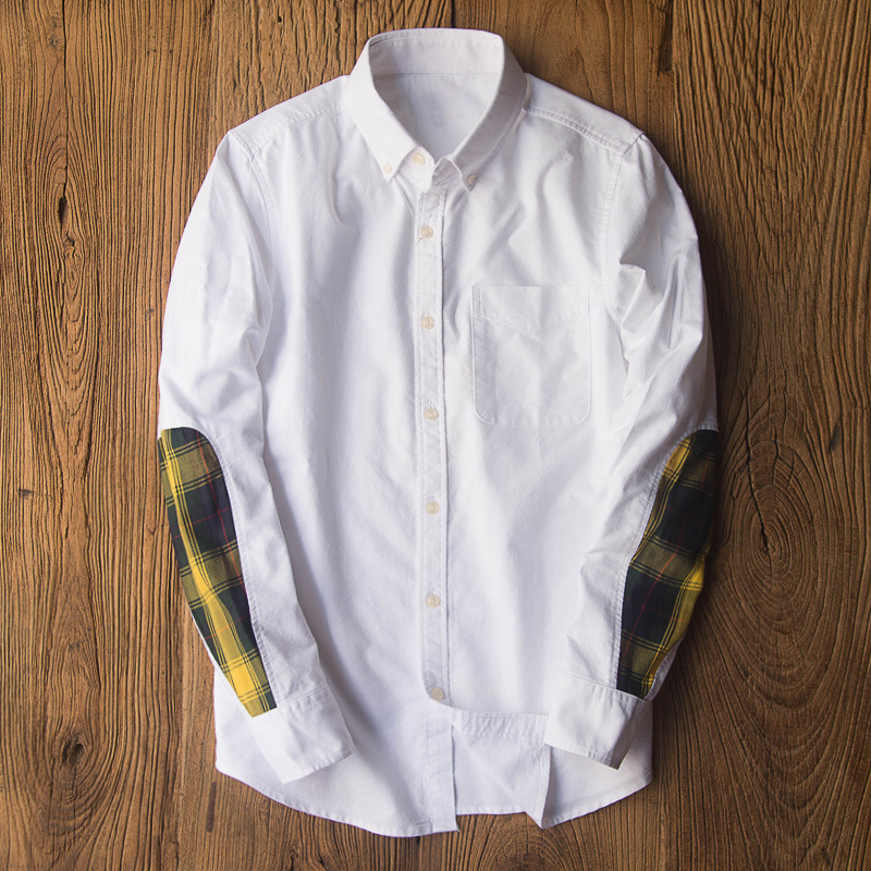 Japanese Style Vintage Ethnic Style Pure Cotton Oxford Spinning Shirt Men's Long Sleeve Casual Youth Men's Top Cardigan Shirt Men's