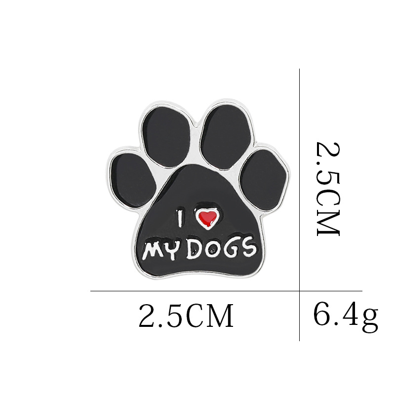 Factory direct European and American Wish AliExpress New brooch cartoon dog claw lettering family set brooch accessories