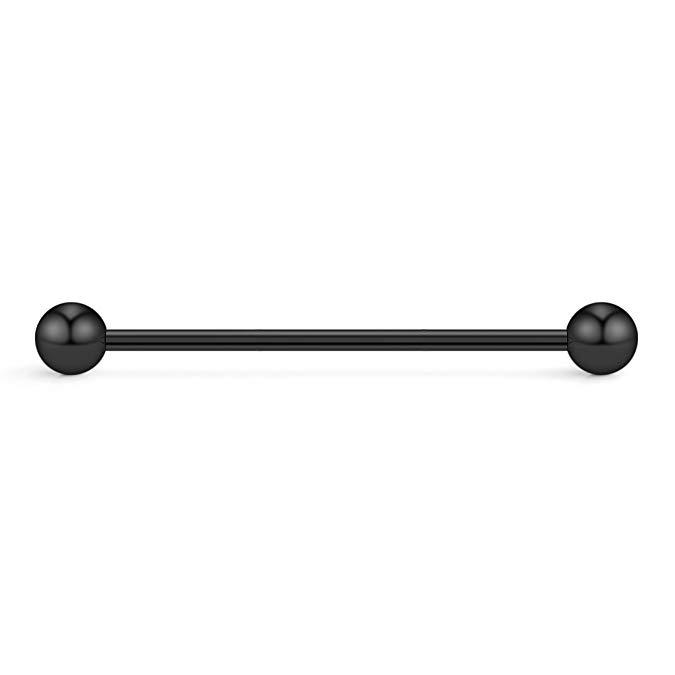 Piercing jewelry direct AliExpress wish stainless steel color industrial barbell long bar ear bone nail human body jewelry