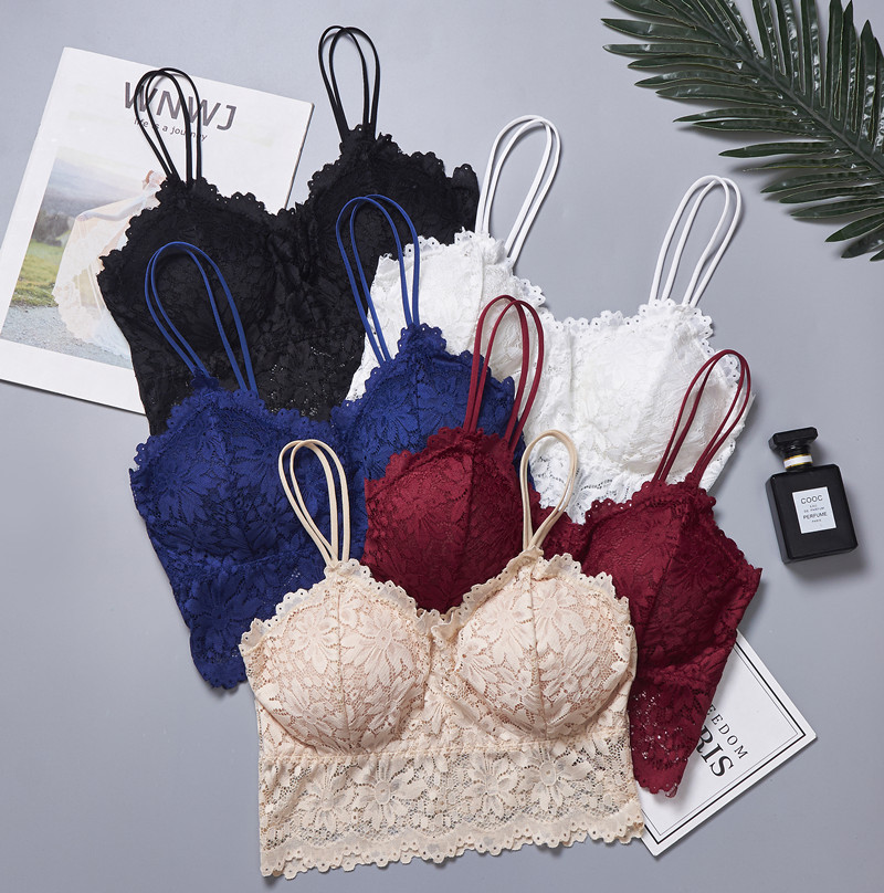 Foreign Trade Large Size Lace Tube Top Sexy Camisole Vest Anti-running Light Wrap Top Sexy Beautiful Back Underwear Women's Outer Wear