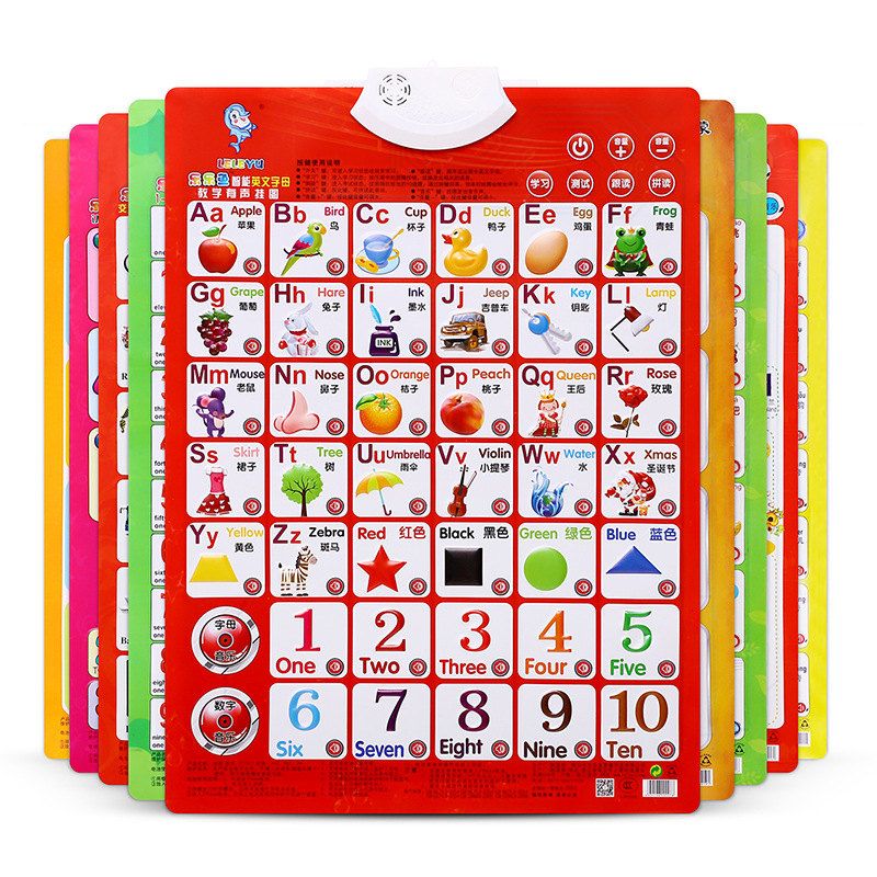 Lele Fish Children's Convex and Concave Audio Wall Chart Cognitive Early Education Educational Toys Pinyin Digital Learning One Piece