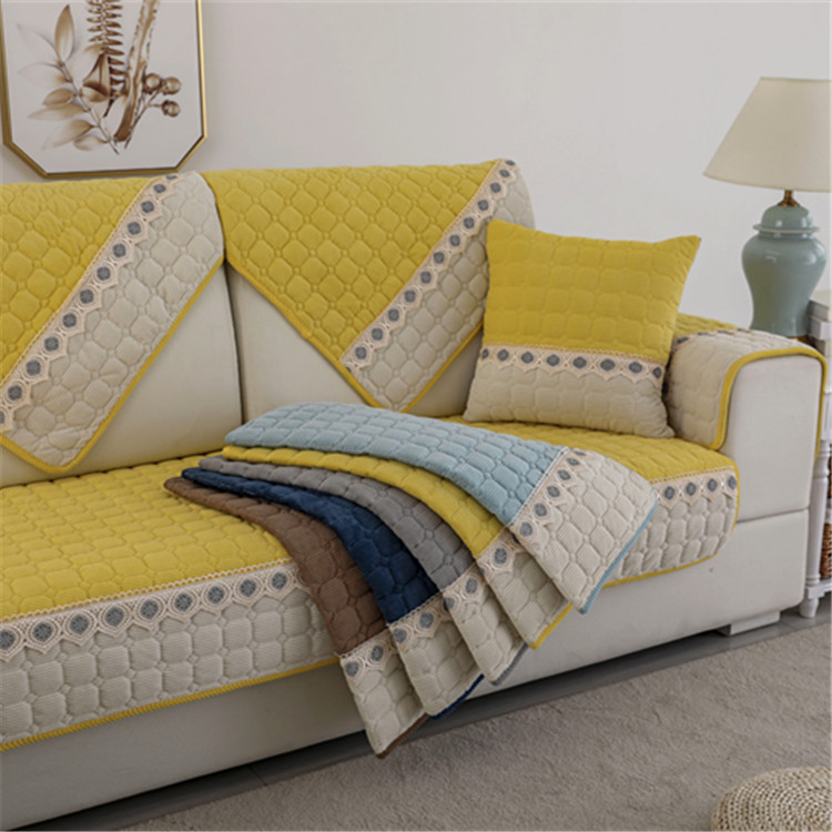 Winter thick corduroy sofa cushion simple modern living room solid color plush sofa cushion semi-finished factory wholesale