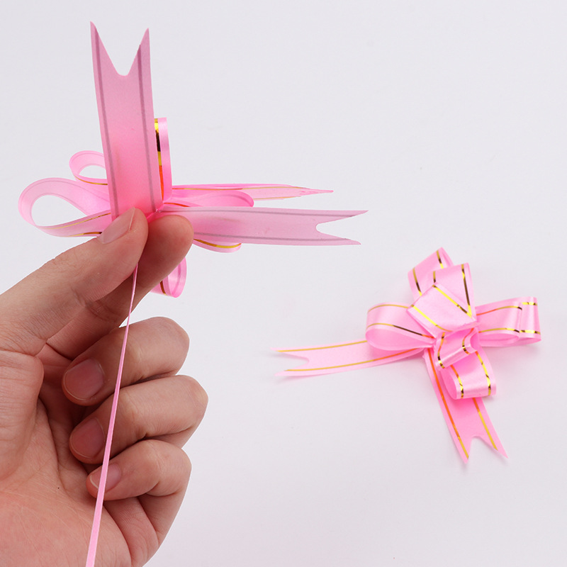 Bow Wedding Supplies Hand-held Flower Gift Drawdown Wedding Car Decoration Multicolor Drawdown Holiday Decoration Color Strip Drawdown
