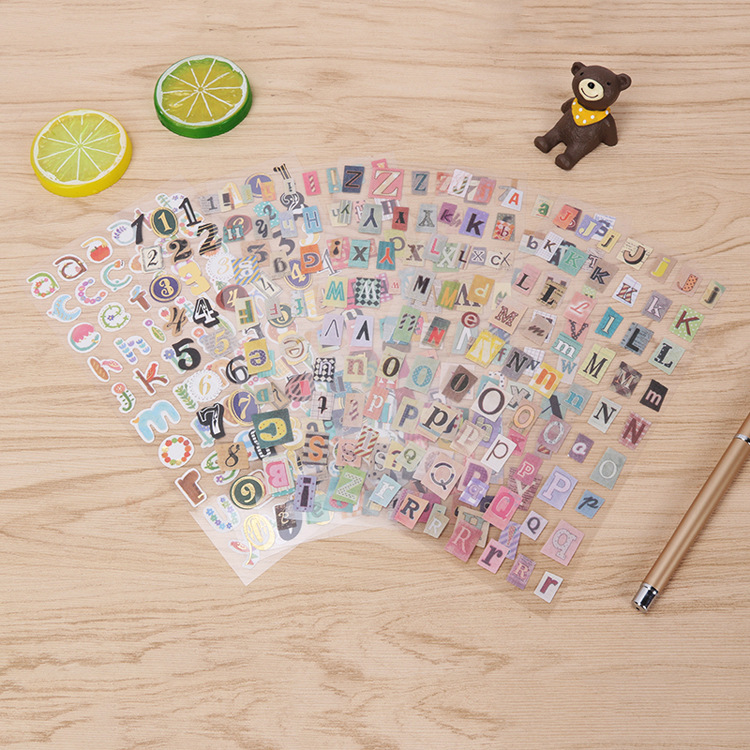 Office culture and education decorative alphanumeric stickers XJ0018 a set of 6 into the new hand account Travel student stickers