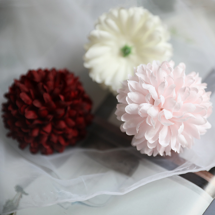 タンポポの花の頭の菊の卓球の菊の小さい清新な結婚のお祝いの花の撮影の道具のdiyの花芸をシミュレーションします。|undefined