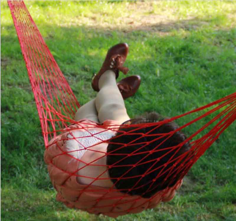 Outdoor Leisure nylon rope net pocket hammock single adult children swing student dormitory hammock nap hammock