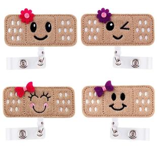 Crocodile Clip Easy Pull Buckle Embroidered Fabric Easy Pull Buckle Cartoon Badge Felt Smiley Easy Pull Buckle