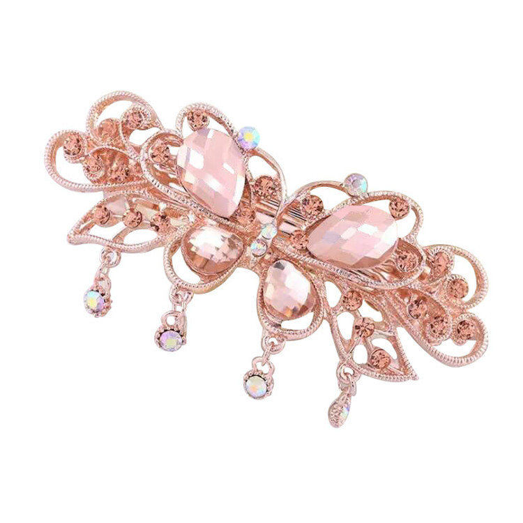 Wholesale Korean version of the new fashion diamond hair accessories bow rhinestone spring clip all-match temperament hairpin clip