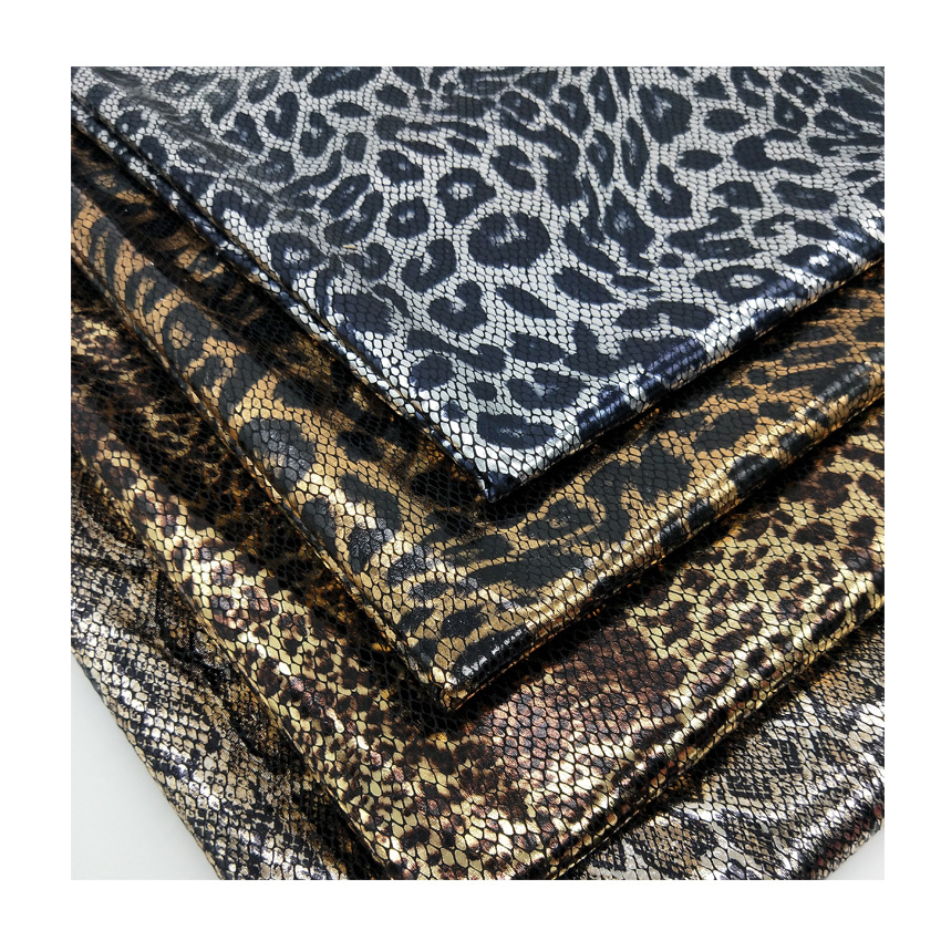 Spot wholesale four-sided bullet classic leopard bronzing fabric spandex knitted snake Tiger stretch clothing fabric