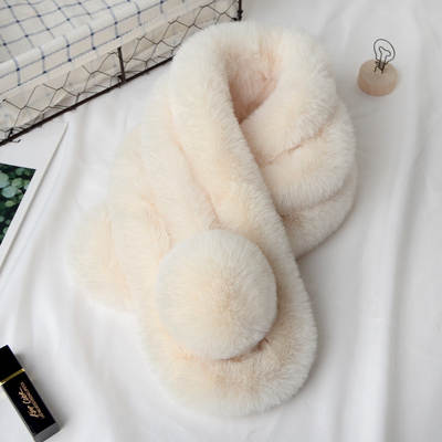 New autumn and winter three-tube one-ball scarf adult children plush scarf imitation fur warm fur scarf women