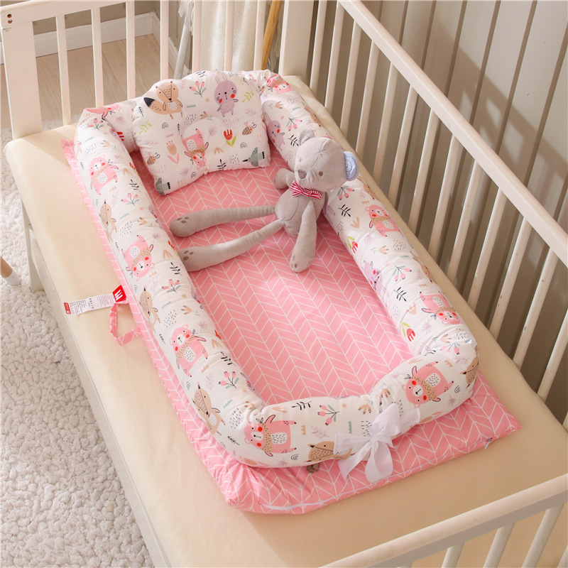 Hemei portable bed middle bed removable and washable baby bed baby nest newborn baby bionic bed removable and washable crib