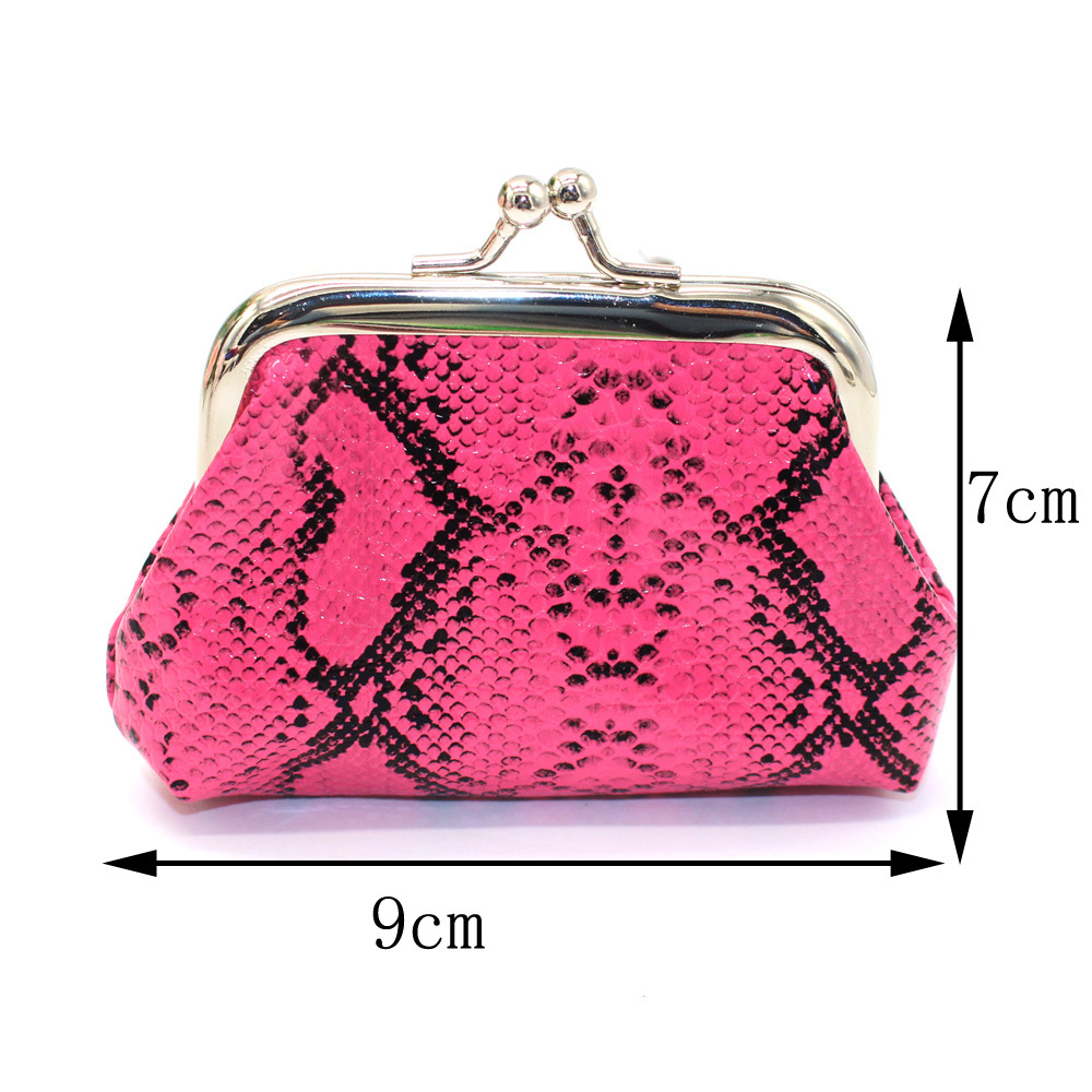 AliExpress supply European and American style PU snake pattern ladies small wallet buckle coin purse mini bag spot wholesale