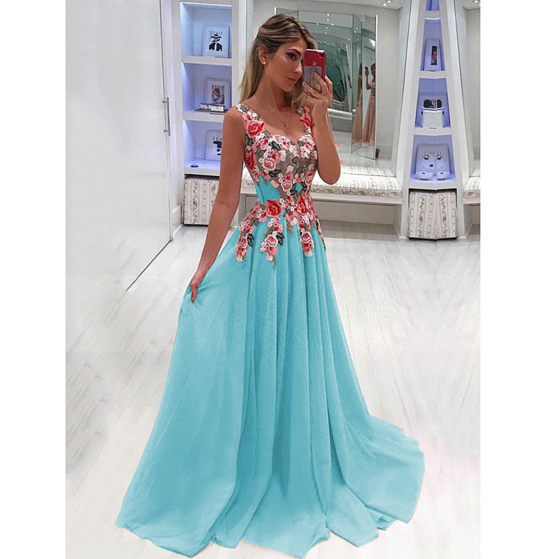 2019 AliExpress wish Explosions Sleeveless Long Dress Cross-border Supply Long Dress MI0746
