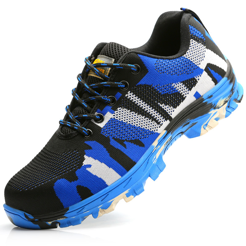 Cross-border wholesale summer breathable fly woven Labor shoes wear-resistant anti-smash anti-puncture work shoes men's safety shoes