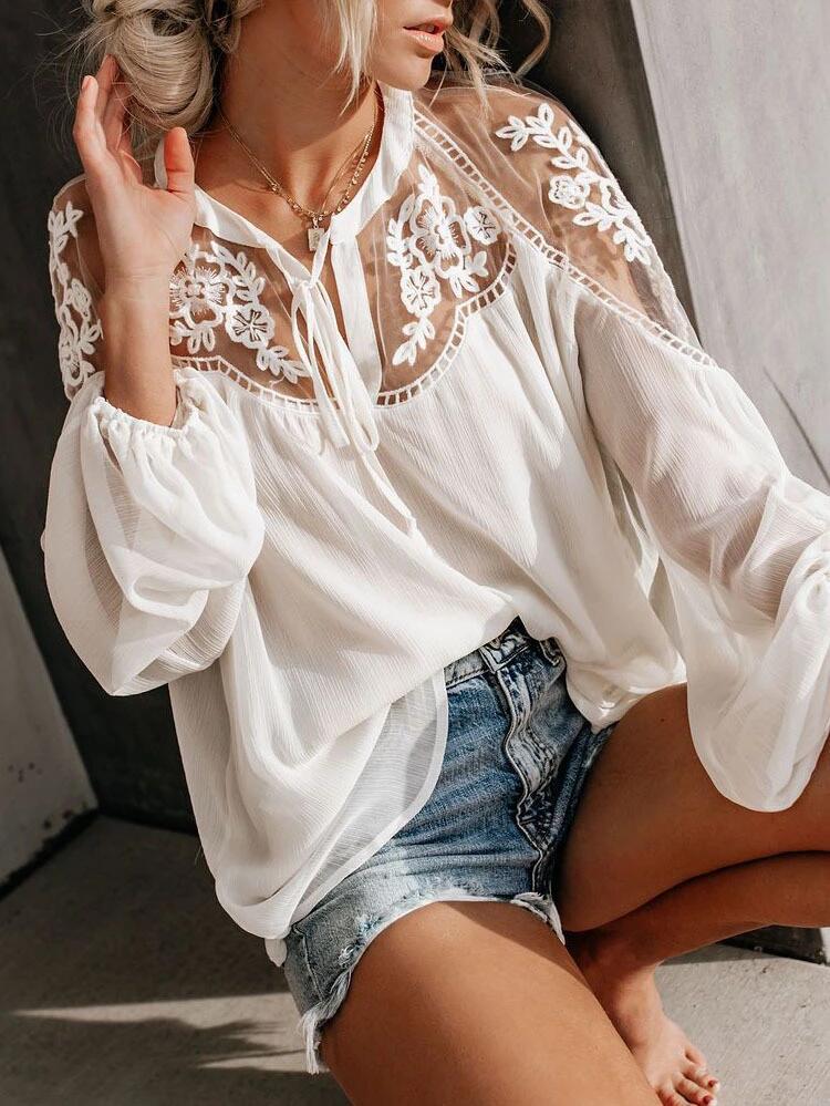 Spot!! Cross-border New Solid Color Chiffon Shirt Women's European and American Large Size Loose Slim-fit All-match Shirt