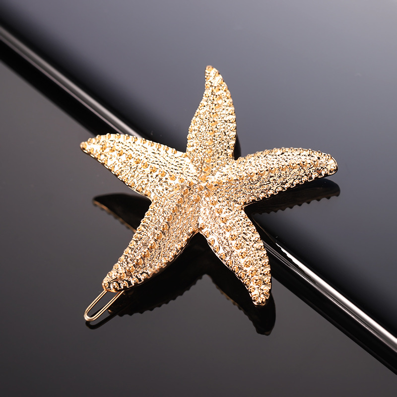 European and American Amazon New Fashion Metal Starfish Hairpin Women's Sweet All-match Headwear Fashion Hair Accessories Bangs Side Clip