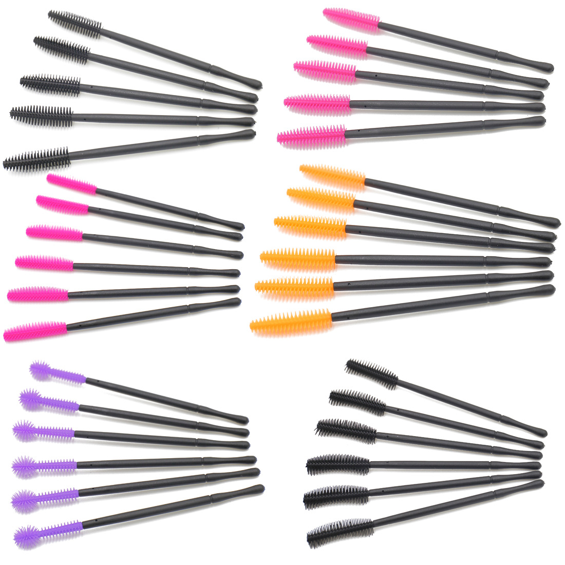 Factory direct disposable silicone eyelash brush comb makeup silicone eyebrow brush knife Tower silicone eyelash brush