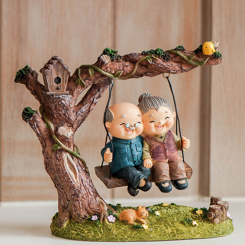 Original Old People Decoration Nightlight TV Cabinet Living Room Resin Decoration Creative Wedding Birthday Gift