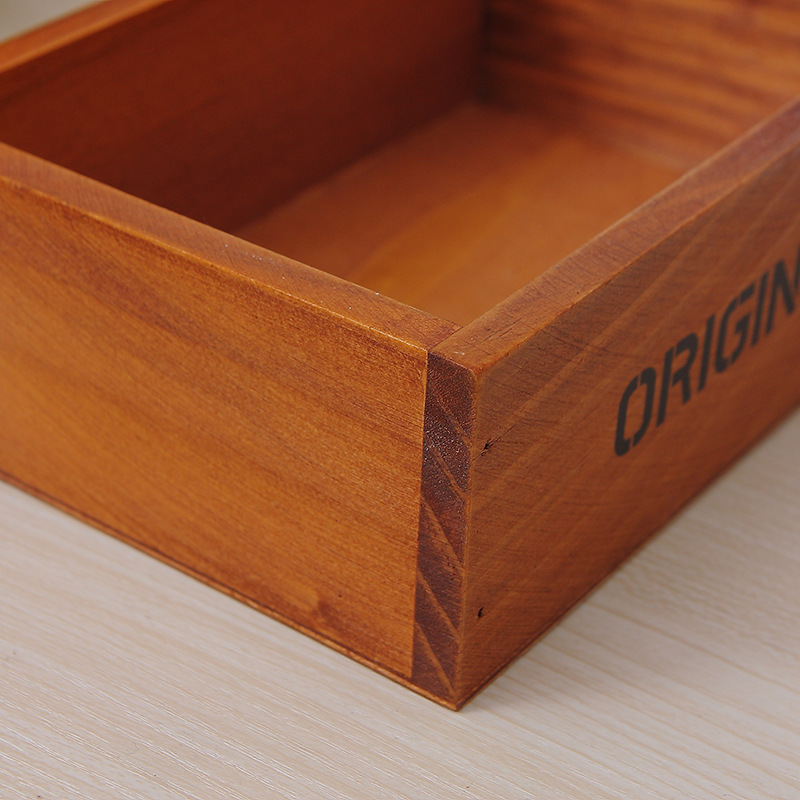Wholesale Solid Wood Fleshy Plant Small Flower Pot Storage Box Mini Key Nail Polish Lipstick Wooden Box Rectangular