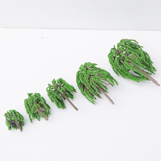 Mini Simulation Willow Model Finished Plastic Scene Model Tree Building Sand Table diy Handmade Micro Landscape Material