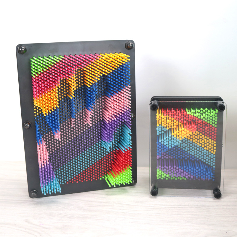 Rainbow Colorful Square Plastic Hand Mold 3d Three-dimensional Variable Needle Painting Hand Mold Children's Handprint Plastic Crafts Play