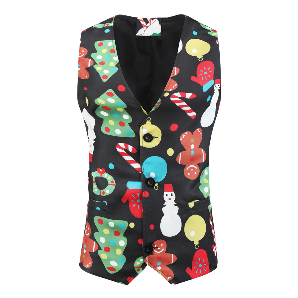 Foreign trade autumn and winter new men's large size suit three-piece Christmas 3D printed large size suit foreign trade suit