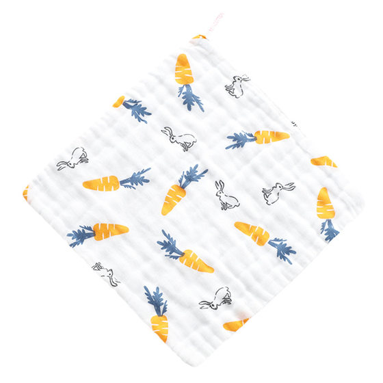 Six-layer high-density cotton square cotton gauze small towel face towel baby cartoon towel milk towel