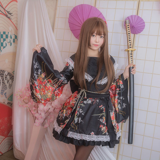 Maid cosplay anime costume bliss pure earth house dance Japanese style flower Kui performance costume improved kimono ancient costume sexy