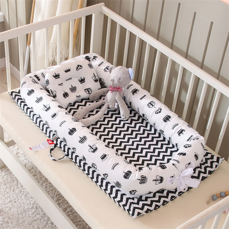 Hemei portable bed middle bed removable and washable baby bed baby nest newborn baby bionic bed removable and washable crib