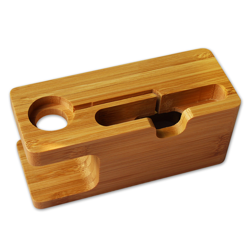 Suitable for bamboo stand mobile phone watch two-in-one charging base Apple watch mobile phone bamboo stand super practical