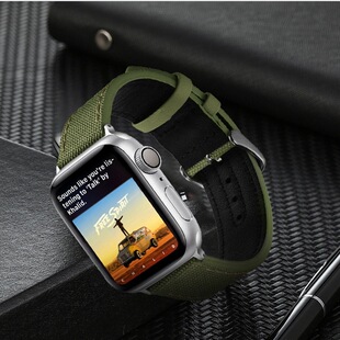 Cross-border Explosions Applicable apple watch Canvas Belt iwatch Sport Canvas Leather watch Strap
