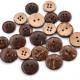 In stock supply coconut button two-eye four-eye shirt children's button coconut jewelry button coconut shell wooden buckle wholesale