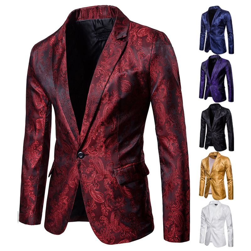 Men's Suit Palace-style Dark Road Design Fashion One Button Matching Slim-fit Men's Suit