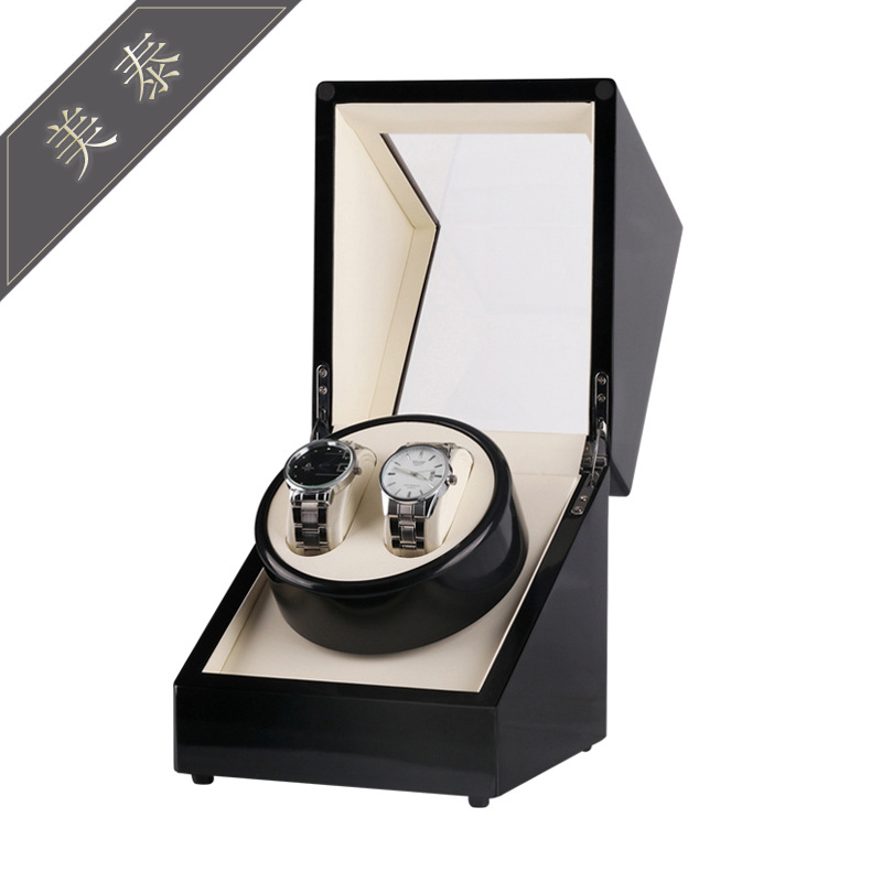 Spot wholesale black paint single head 2 automatic watch chain Shaker motor box electric rotating watch box